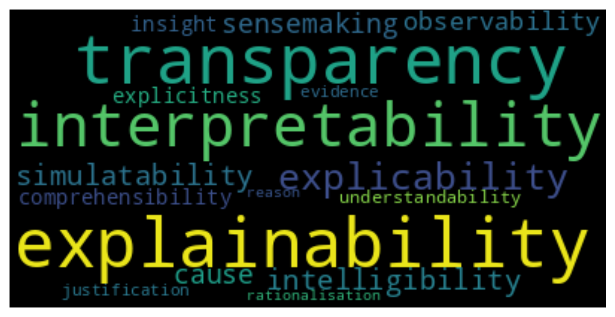 ML explainability terms